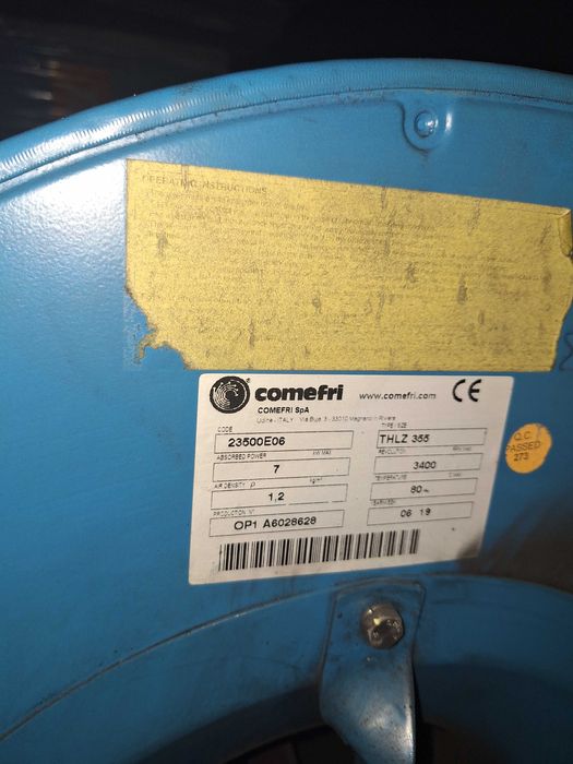 Wentylator promieniowy Comefri, Typ: THLZ 355