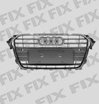 Решітка радіатора AUDI A4 (B8), 11.2011 - 11.2015, сіра з парк. отв.