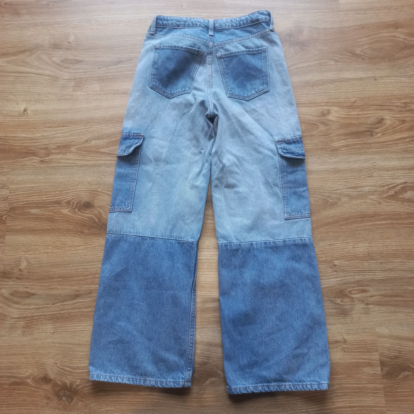 Spodnie jeans bojówki dziewczęce 146 h&m