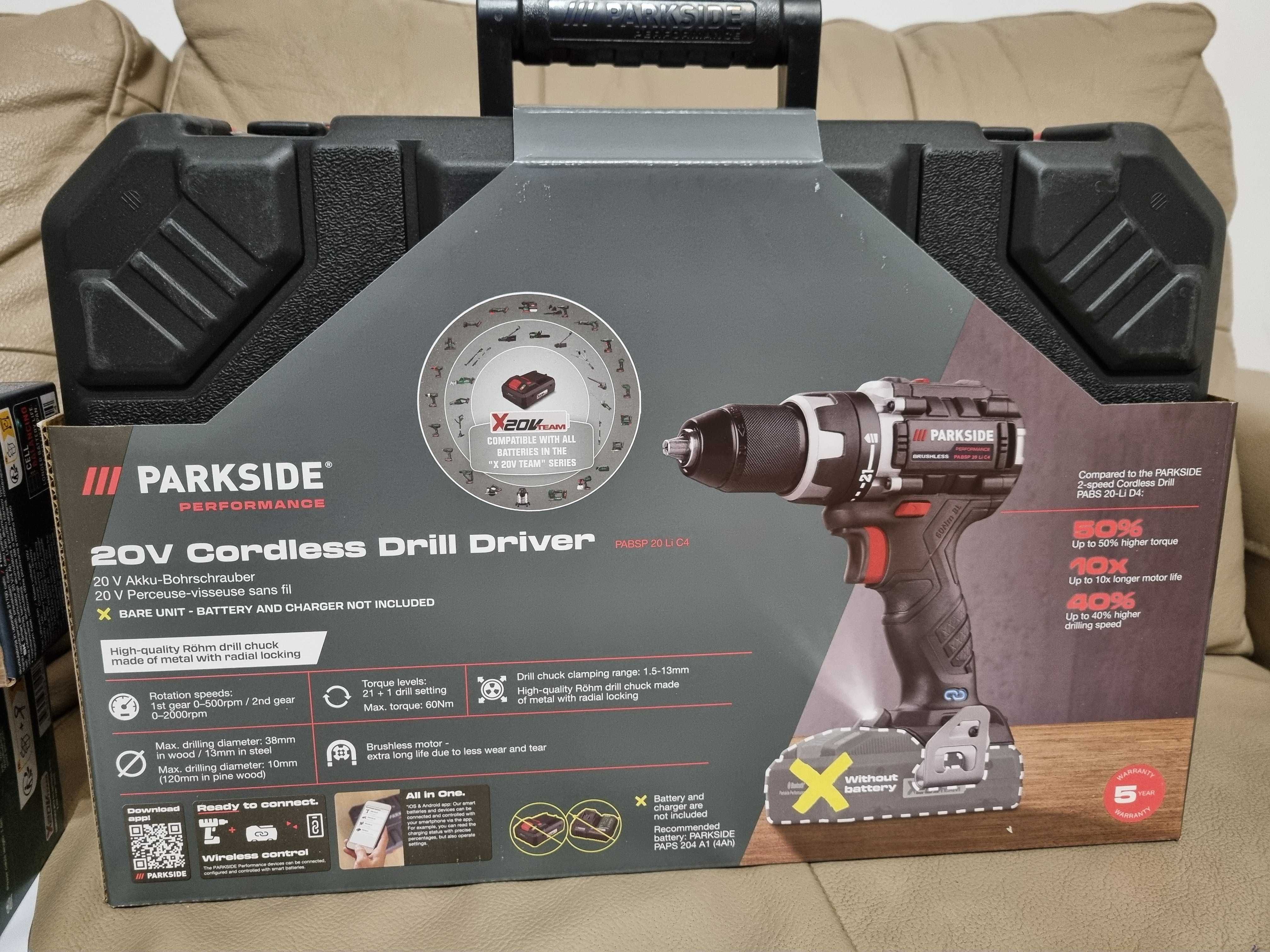 Wkrętarka Parkside Performance PABS 20Li C4 + Bateria 4AH Smart + Ład.