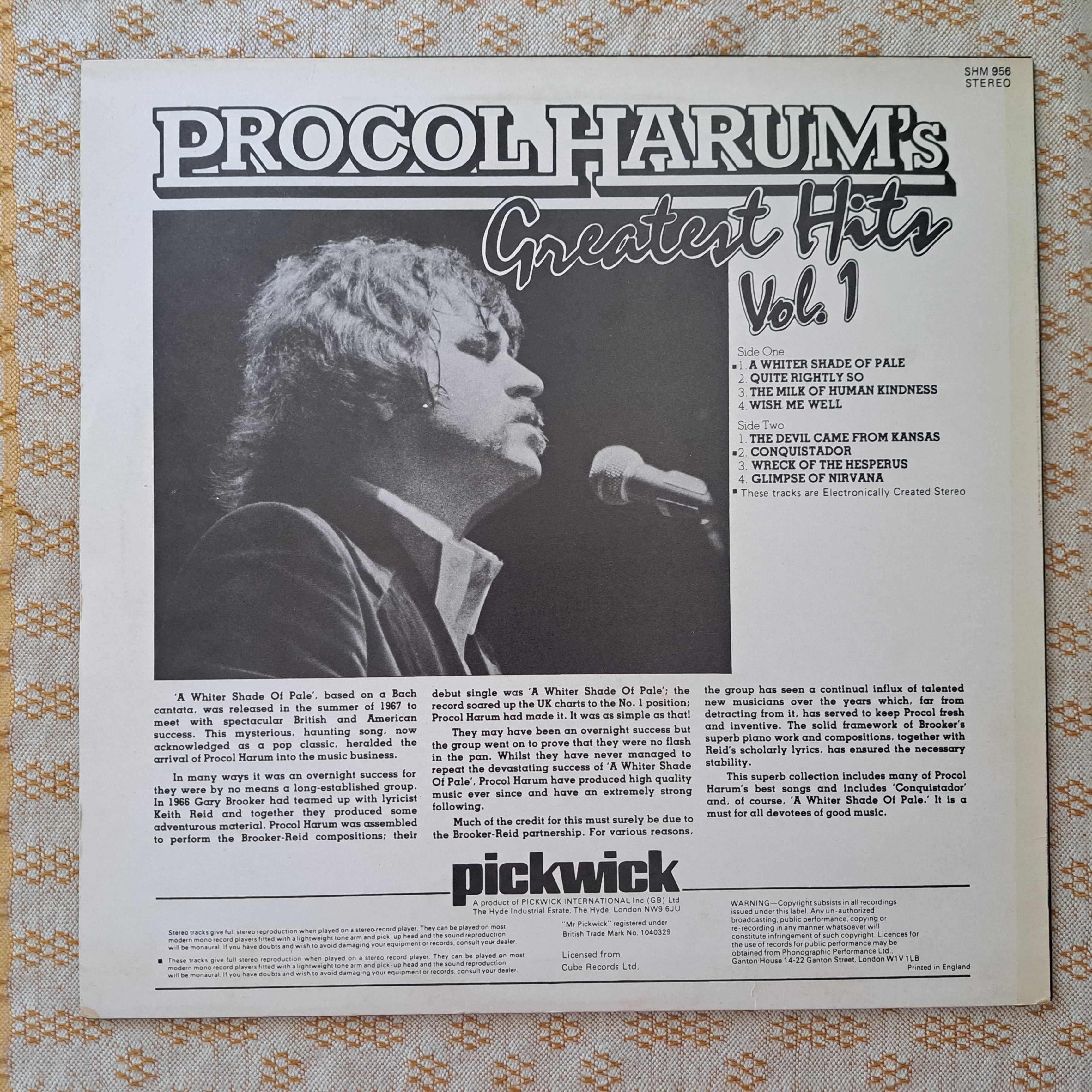 Procol Harum Greatest Hits Vol. 1 UK 1978 (EX/NM-)