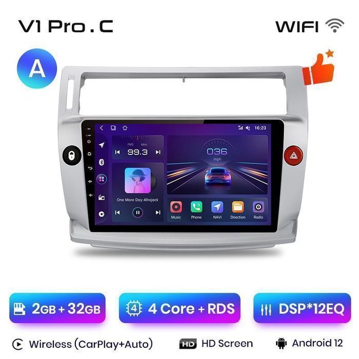 Radio nawigacja Citroen C4 2004 - 2009 Android Carplay 2GB 32GB