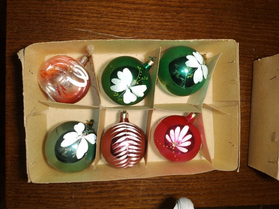 Ёлочные игрушки СССР набор шаров"Лето" Теребовлянская фабрика 1988год