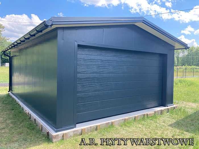 Garaż z płyty warstwowej, garaż ocieplany, garaż przemysłowy płyta EPS