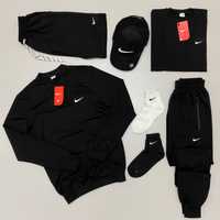 Летний комплект Nike 7в1 (світшот-штани-футболка-шорти-кепка)