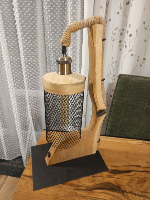 Lampka nocna handmade, styl loft