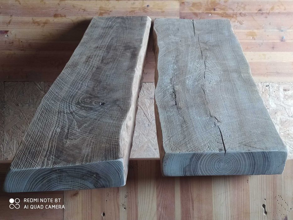 Monolit Jesion, dąb, stare drewno rustykalne, gruba deska, bal.