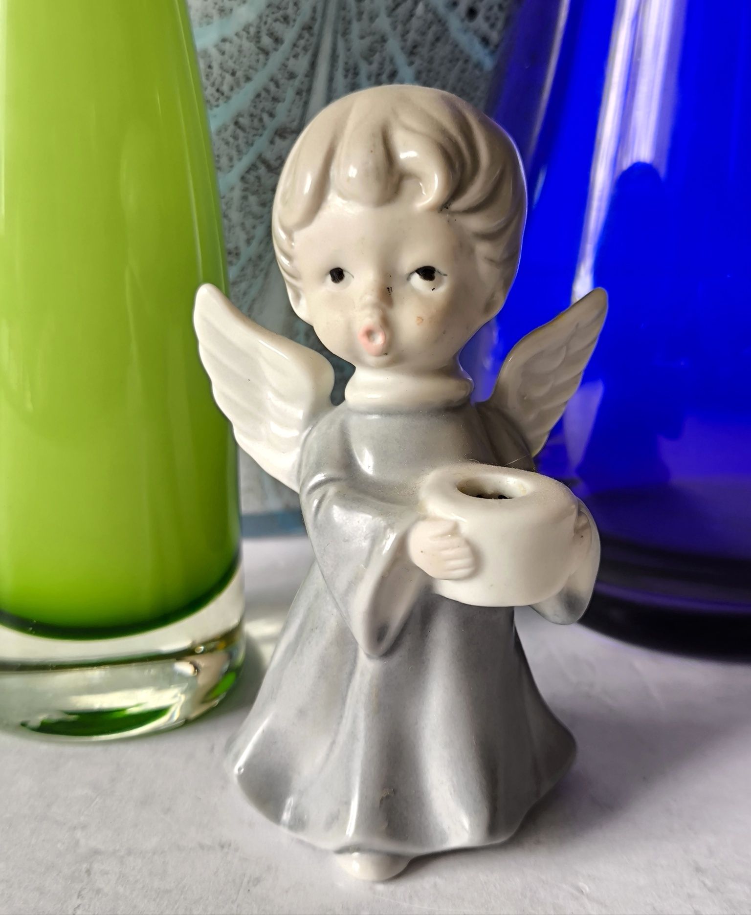 Piękna stara porcelana figurka aniołek Nippon Tokusei kolekcje
