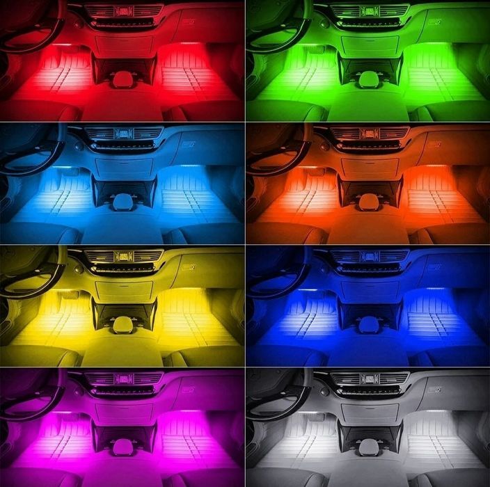 Подсветка салона авто Led RGB 12 smd РГБ декоративная цветная ЛЕД
