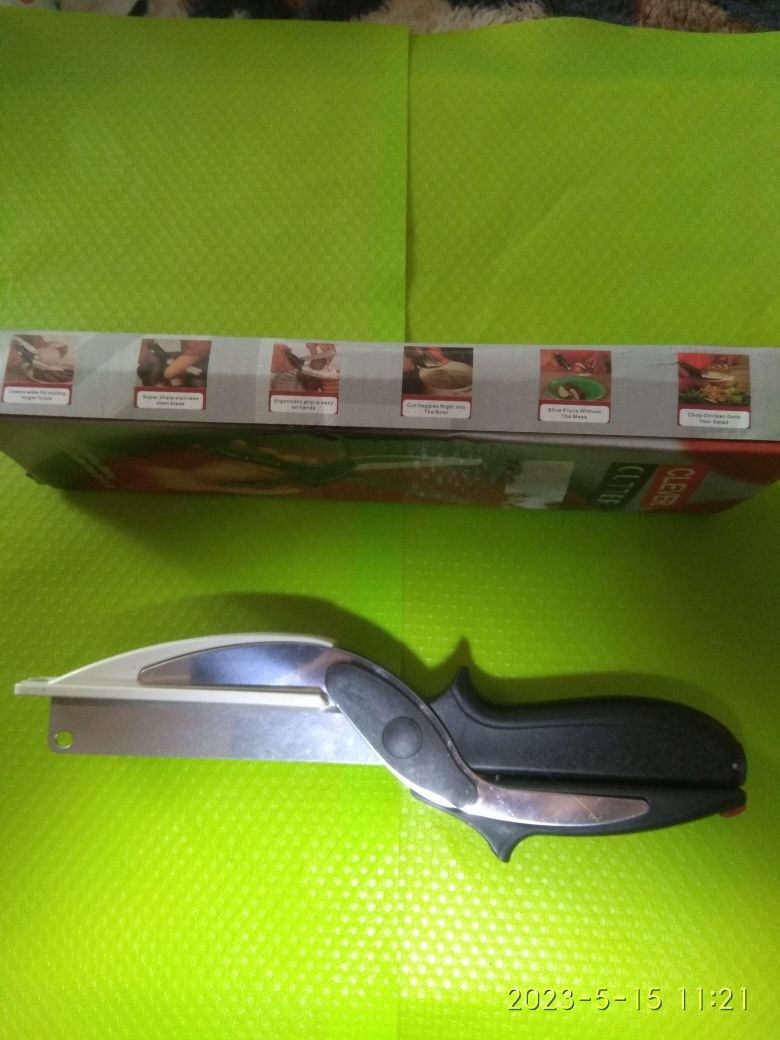 Розумний універсальний кухонний ніж та кухонні ножиці 2в1 Clever Cutte