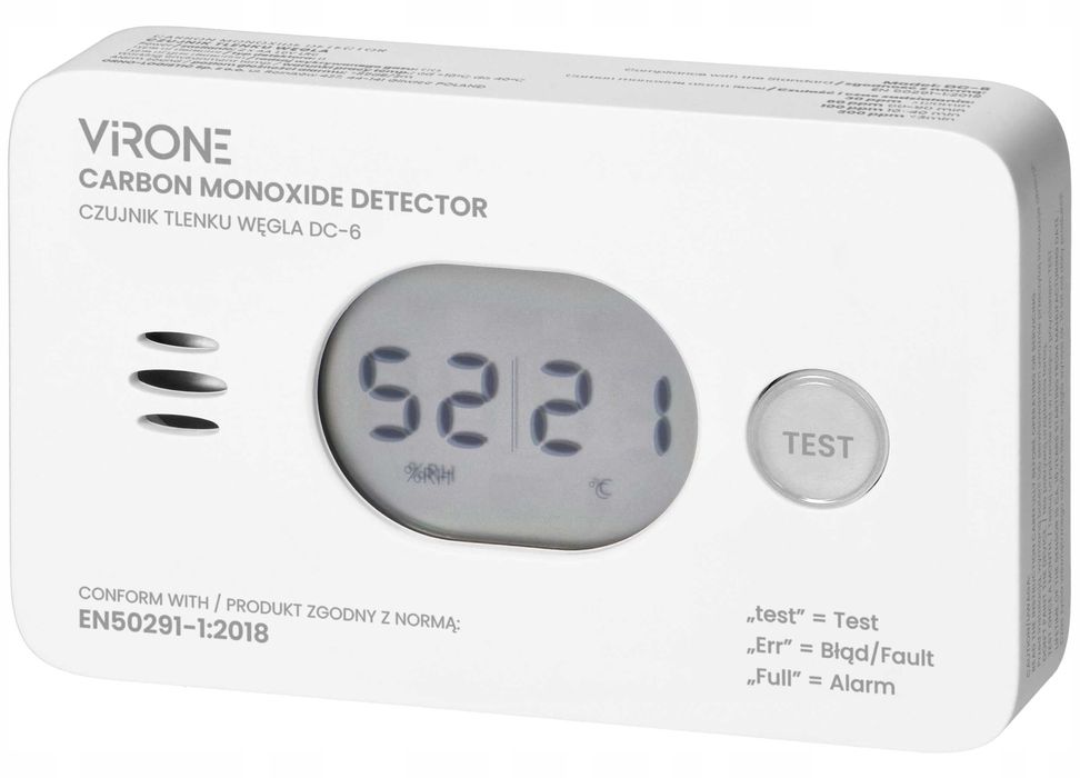 Miernik CZADU Detektor Tlenku Węgla Sensor Na 10 LAT NOWY