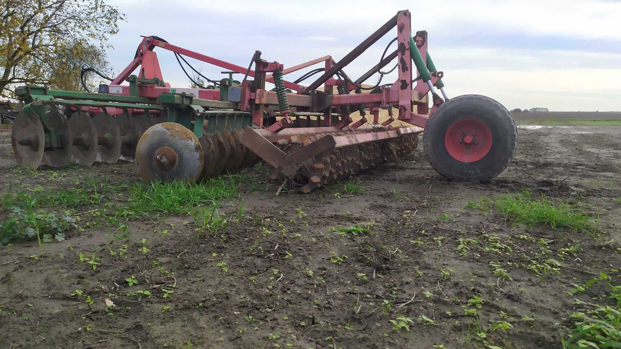 Brona talerzowa Unia CUT 4.0m wózek i Agregat talerzowy Agro-masz AT30