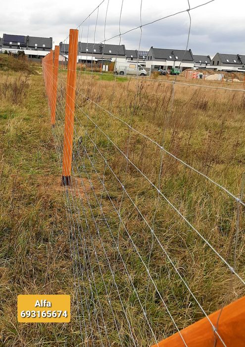 Siatka leśna ocynkowana 150, 180, 200cm ogrodzeniowa tymczasowa słupki