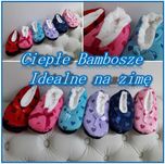 Cieplutkie Bambosze z futerkiem po całości Dziewczęce