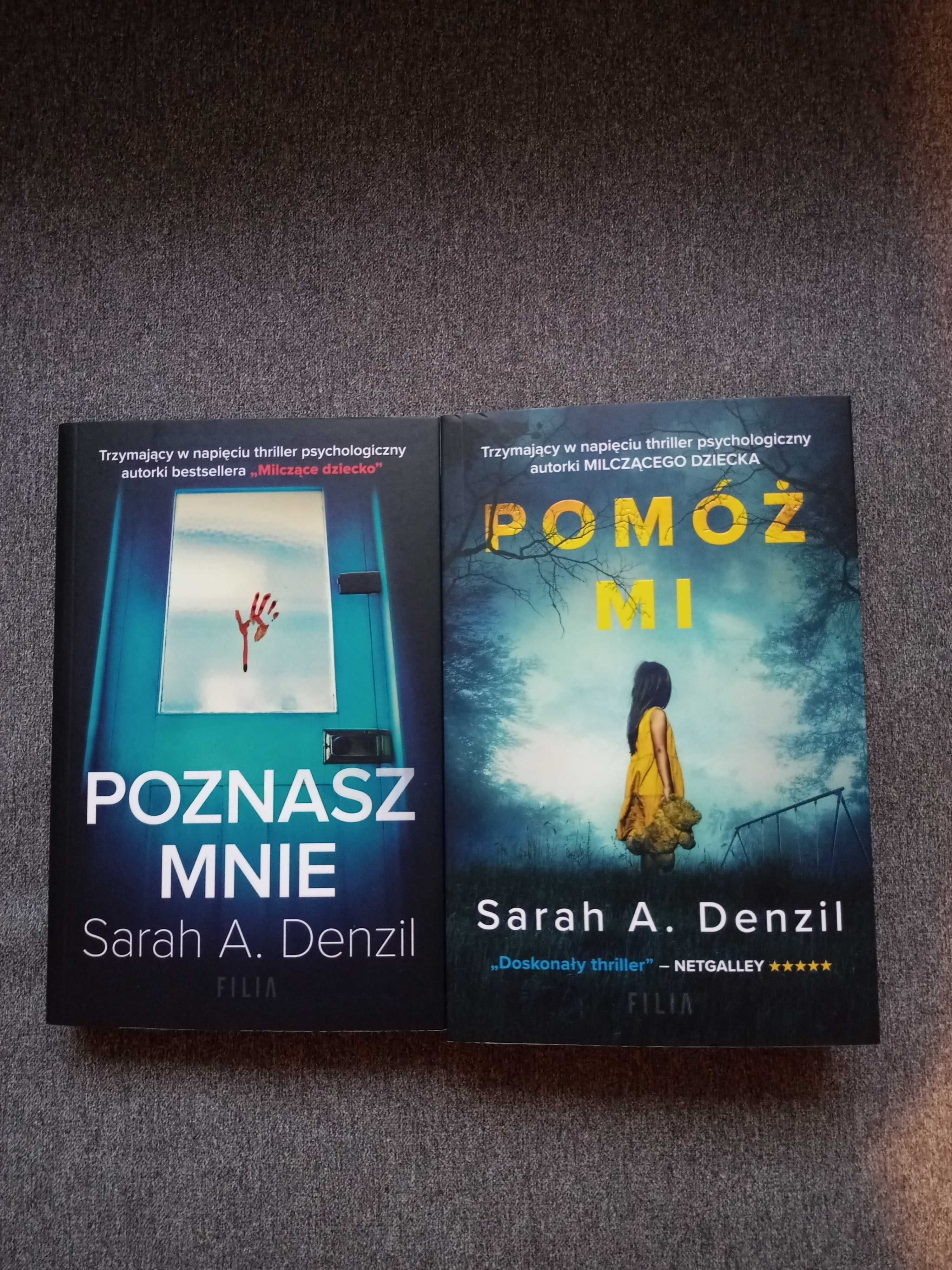 Książki thrillery Sarah A. Denzil " Poznasz mnie " i " Pomóż mi "