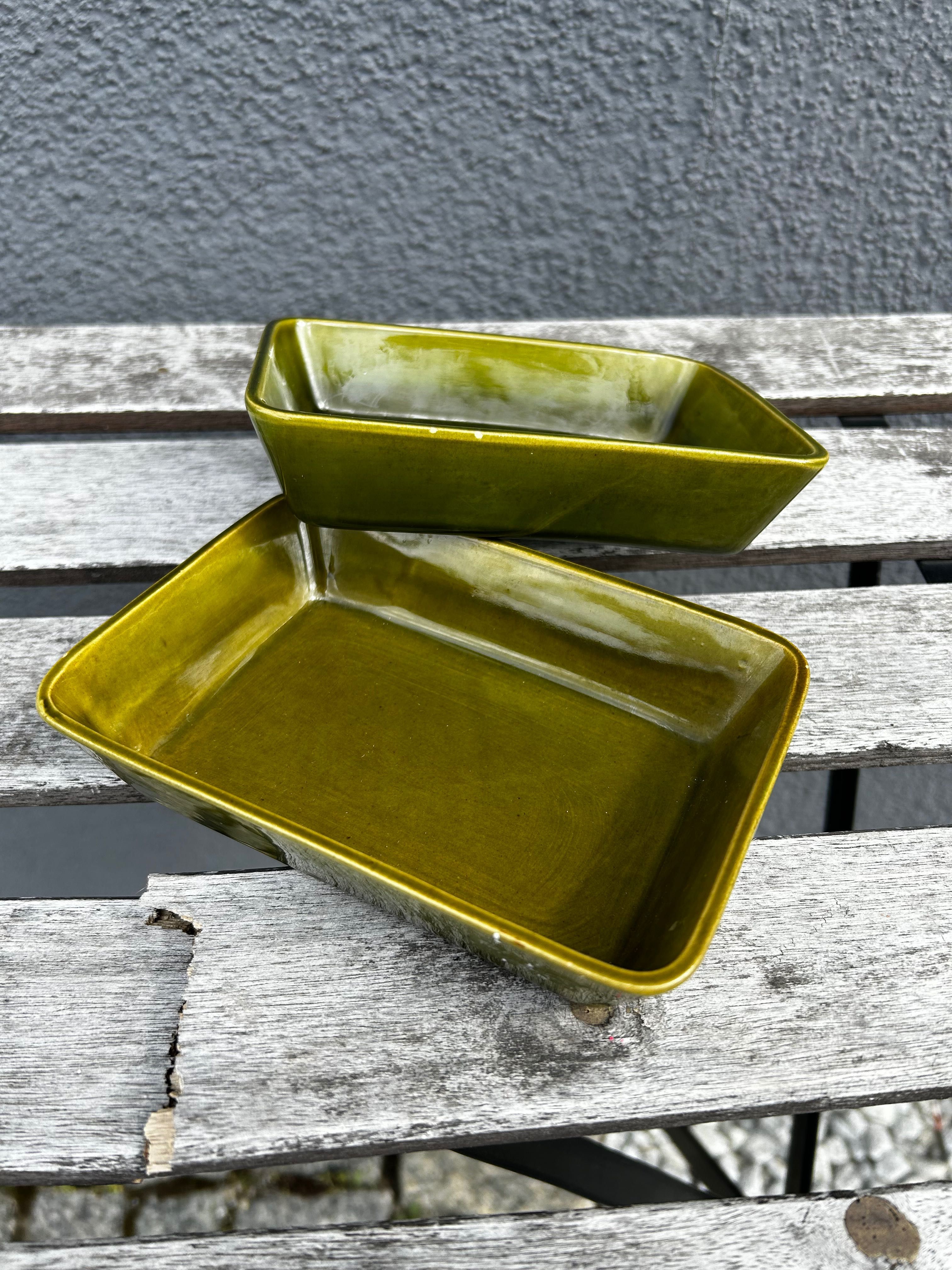 Ceramiczne oliwkowe paterki-2 szt