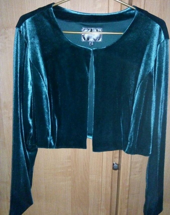 НОВЫЙ! Костюм. Платье+ пиджак-болеро из бархатистого материала 58-62p