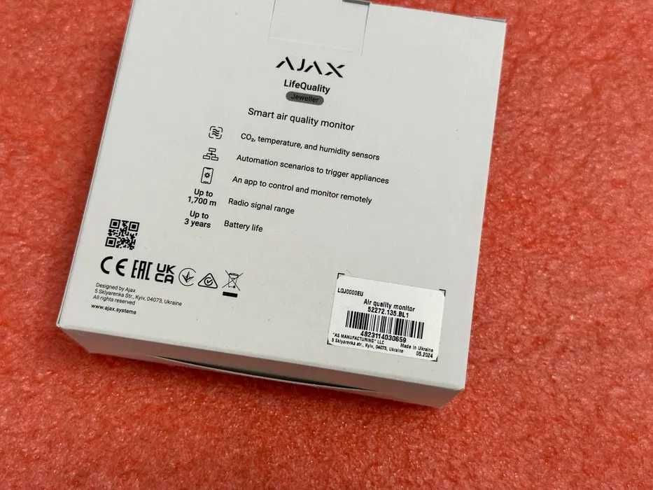 Розумний датчик якості повітря Ajax LifeQuality Black 12240/16542