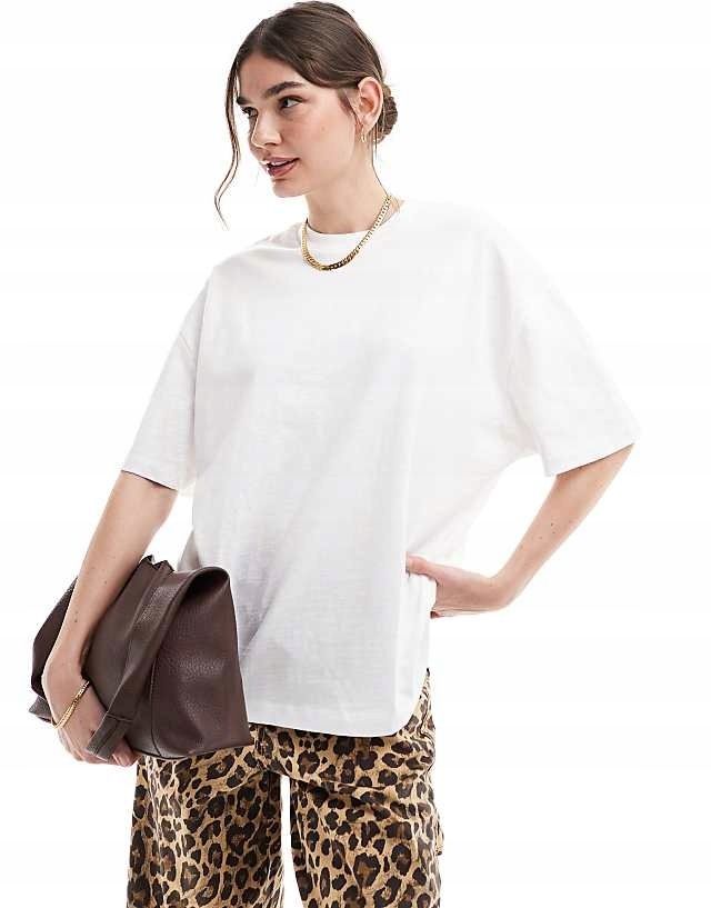 Asos Design 36 S Biała Koszulka Oversize H16522