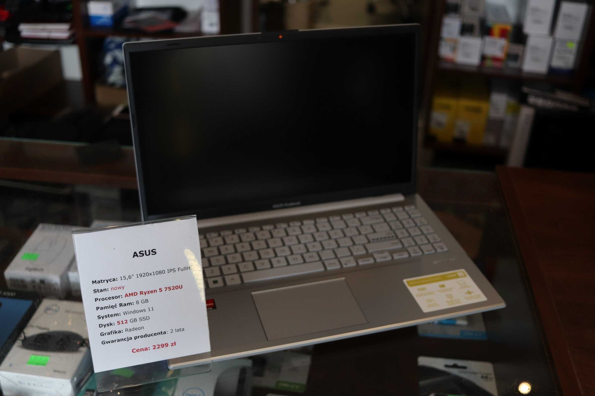 Laptop ASUS | 15,6" IPS | AMD Ryzen 5 | 8GB RAM | 512GB SSD
