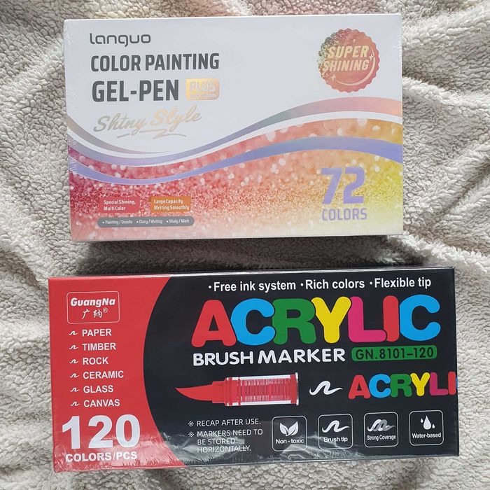 Наборы Languo Color Painting и GuangNa Acrylic Brush Marker