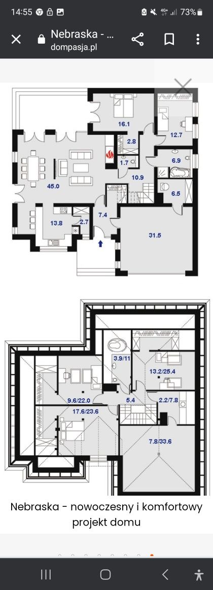 Projekt domu  z garazem 2 stanow. i poddaszem 164m - OKAZJAAA