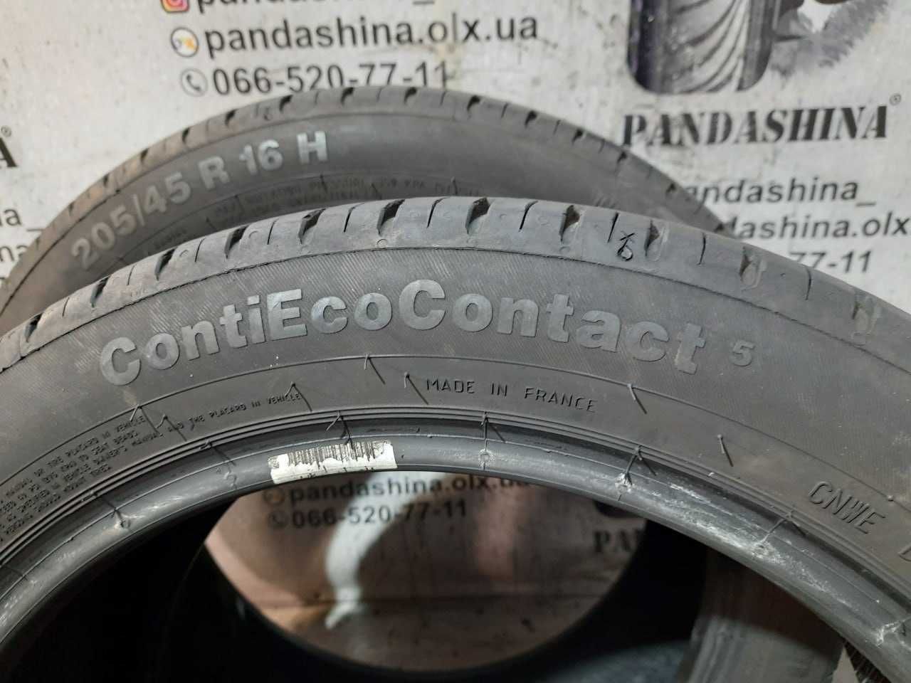 Шини 6мм 205/45 R16 CONTINENTAL ContiEcoContact 5 б/в Літо склад