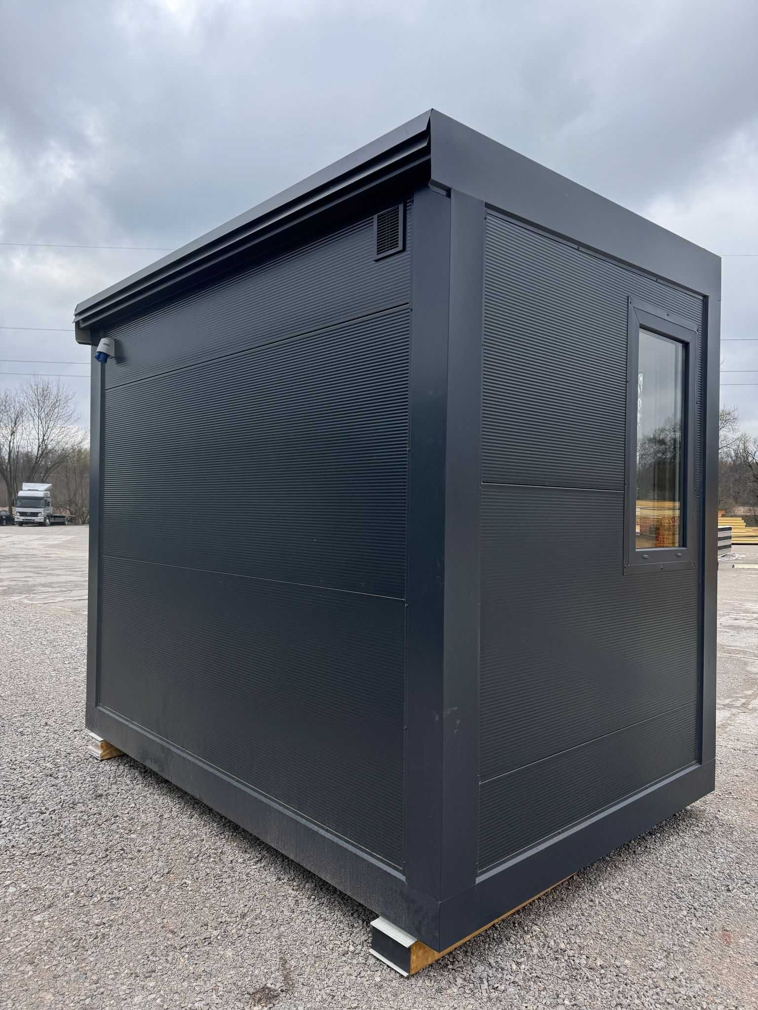 Pawilon 3x2, kontener z płyty PIR 120mm, stróżówka