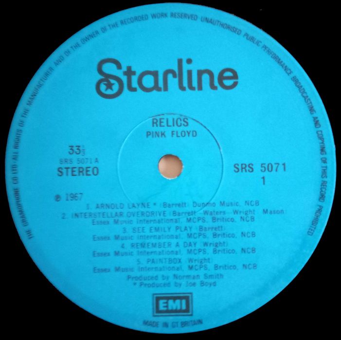 Pink Floyd	- - - - -	Relics	- - - - -	LP