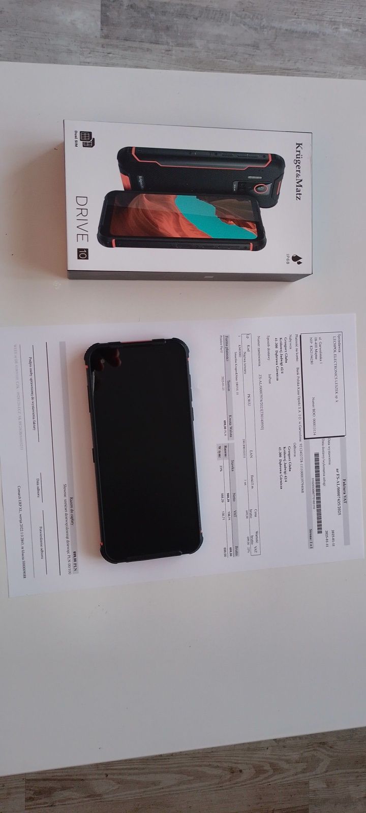 Używany Smartfon Kruger Matz DRIVE 10 pancerny +ładowarka indukcyjna .