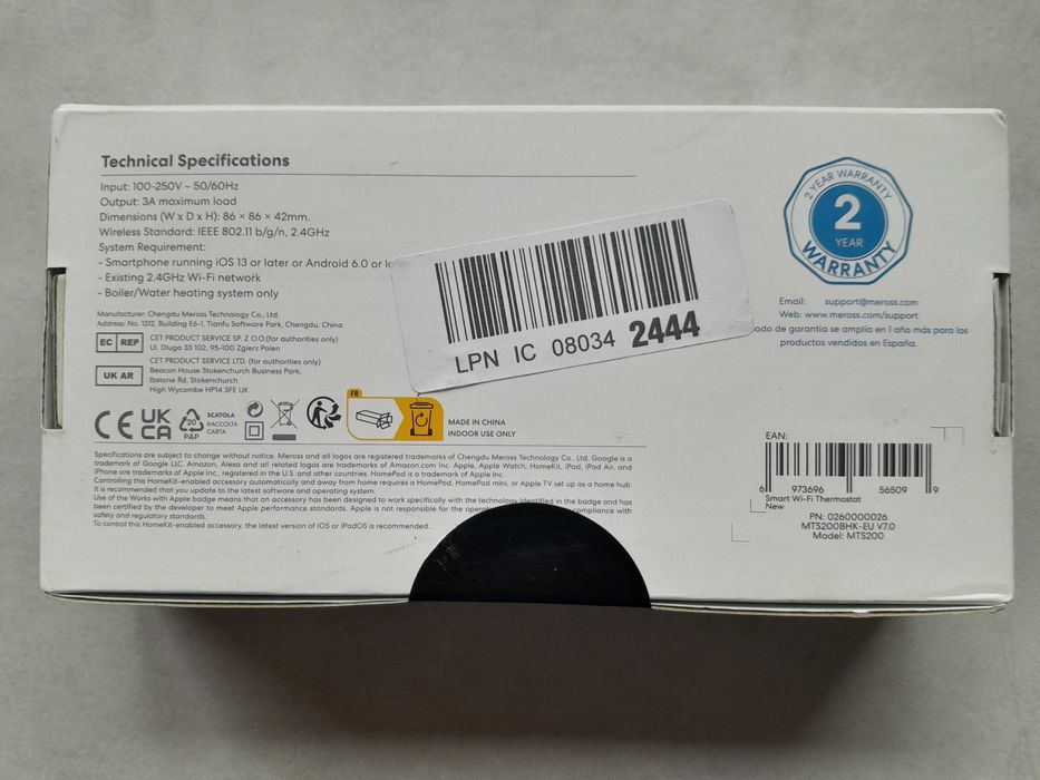 Meross MTS 200 Inteligentny termostat Wi-Fi smart home nowy outlet