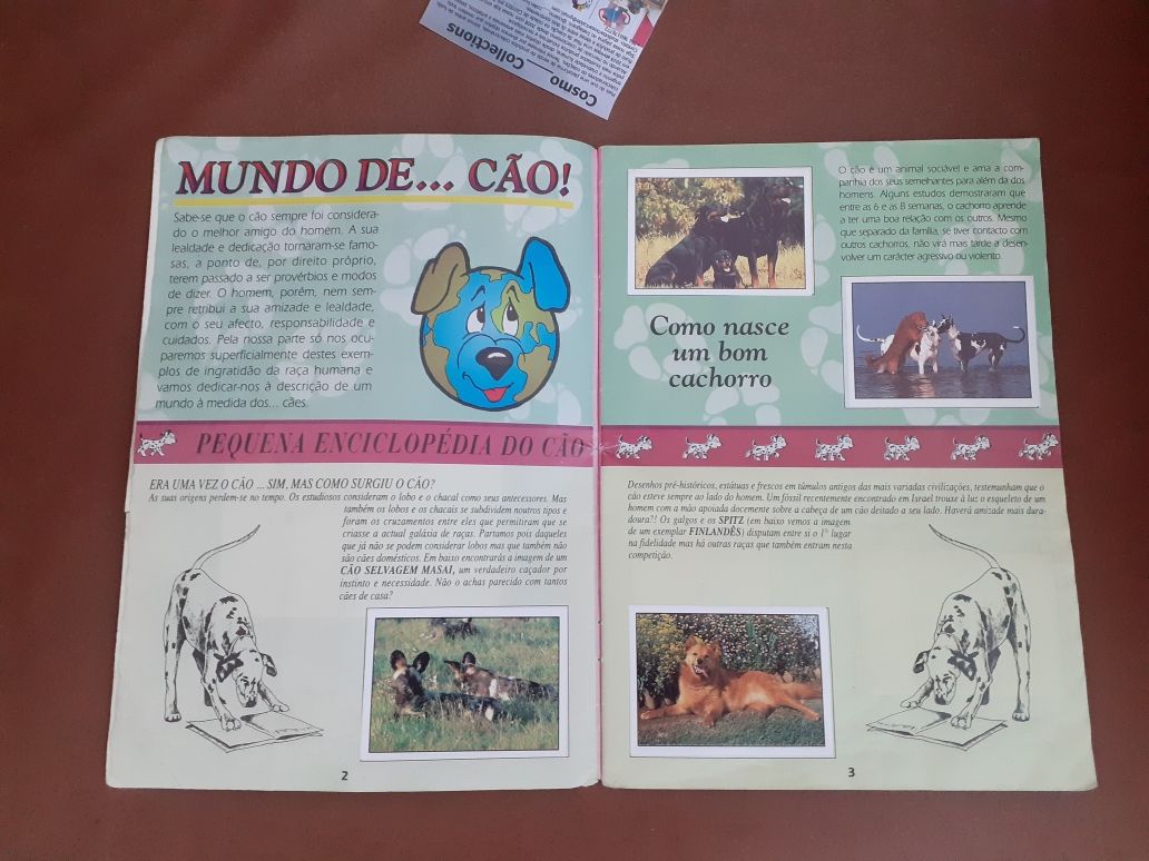 Caderneta Completa Cães e Gatos 1993 com todos os cromos