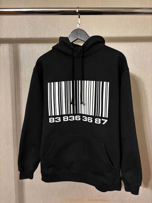 Худи Vetements Barcode Black Hoodie Authentic