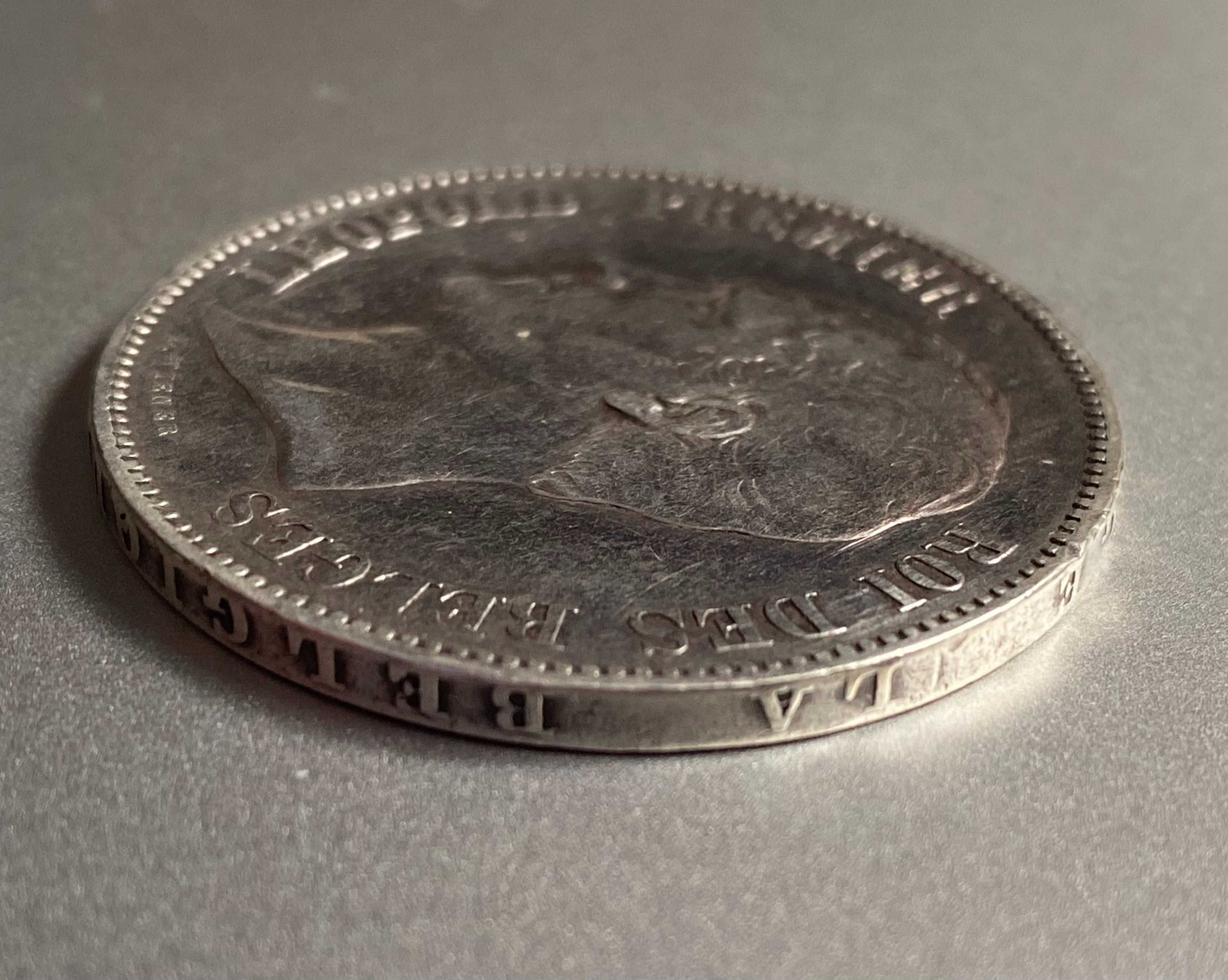 5 франков 1850 Бельгия Леопольд Серебро