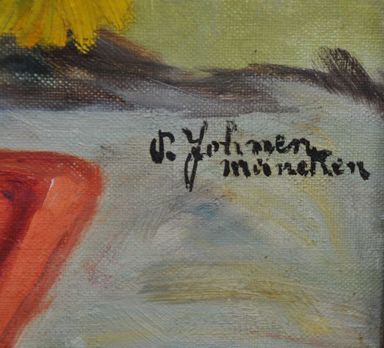 Obraz olejny - kwiaty - Pauline Johnen ur. 1880 Mulhouse - Monachium