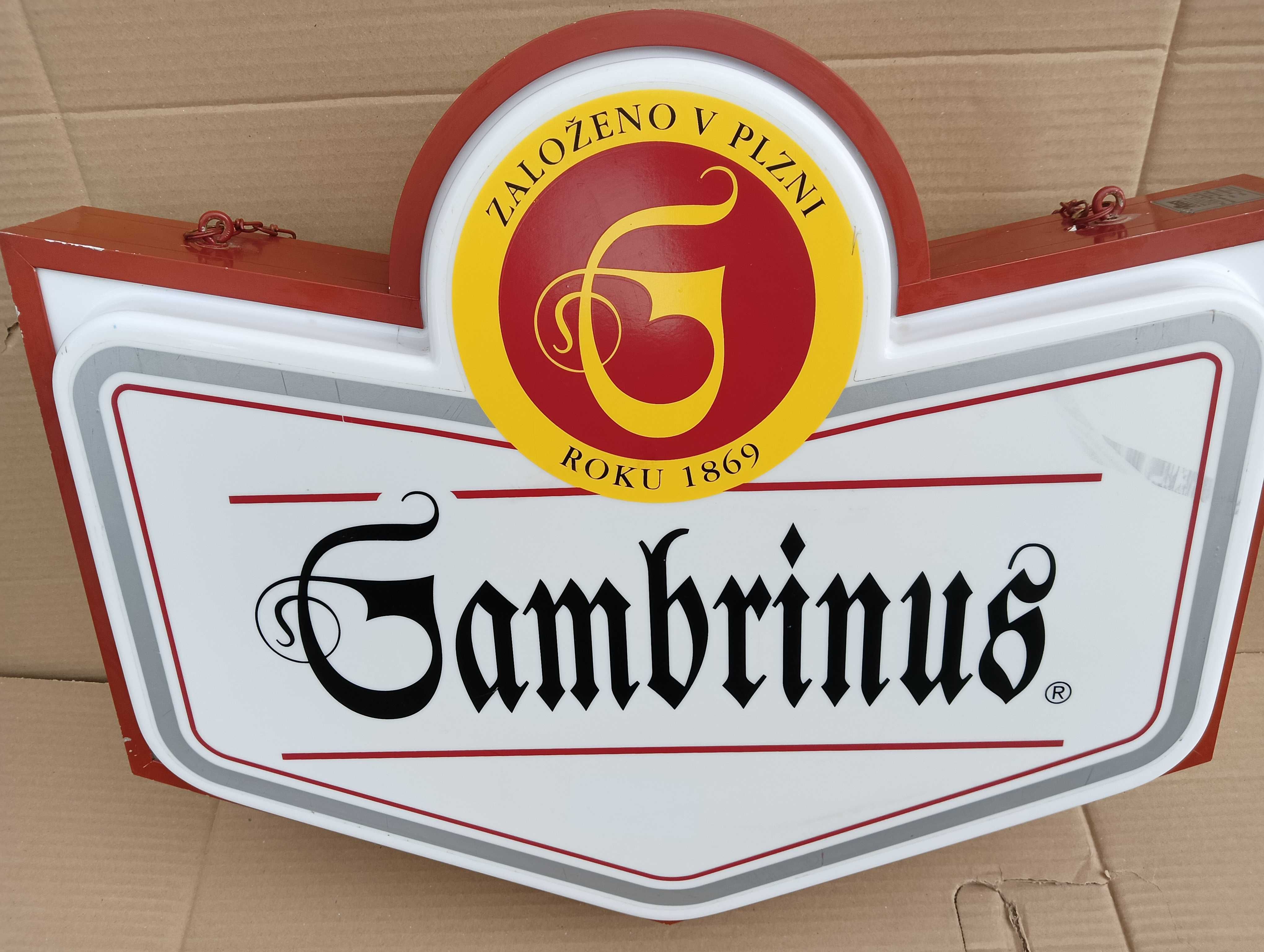 Baner stara reklama szyld piwa Gambrinus tablica reklamowa vintage PRL