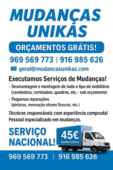 Mudanças unikas peça o seu orçamento