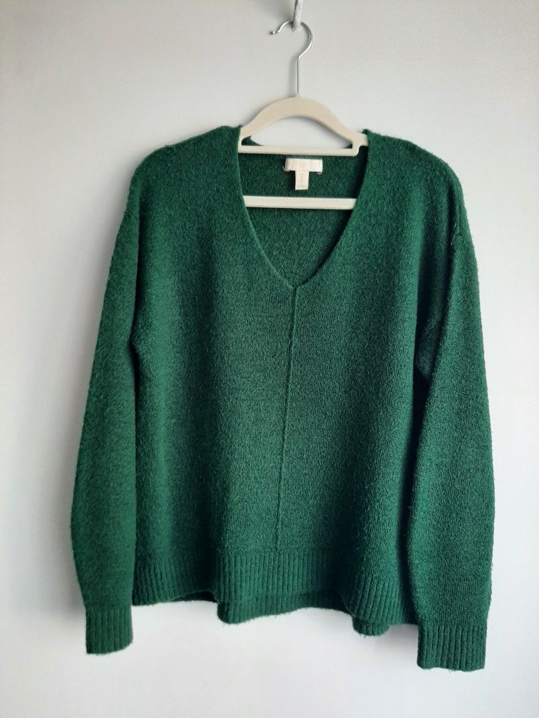 Sweter sweterek butelkowa zieleń H&M XS