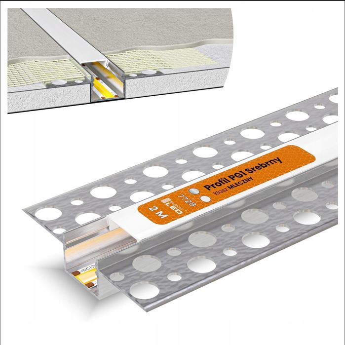 Profil LED Wpuszczany Wpust Do Płyt Karton Gips 2M