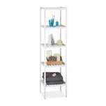 Regał drewniany z 5 półkami bialy skandynawski styl 140cm x 34cm