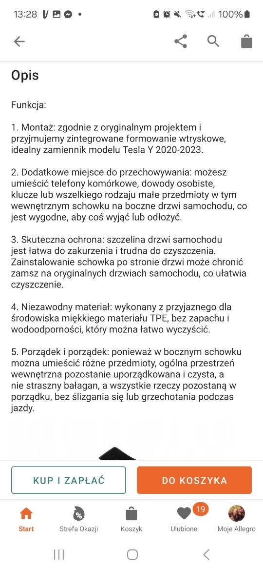 Podkładki do drzwi tesla model y 2022 .2023