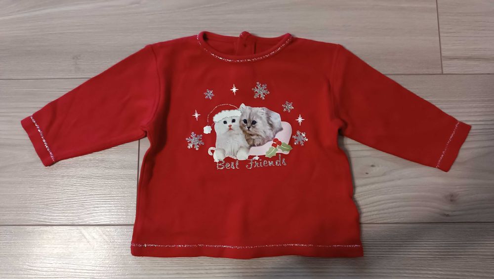 Bluzka dla dziewczynki świąteczna używana, rozmiar 68/74