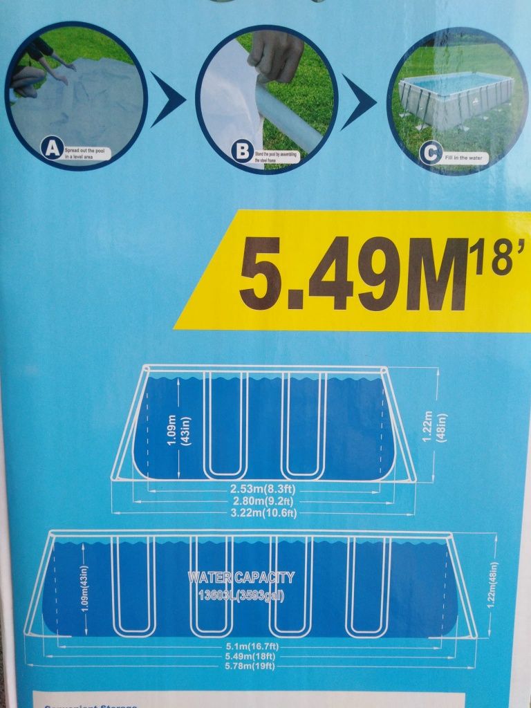 Piscina 5.49m x2.80m x 1.22m