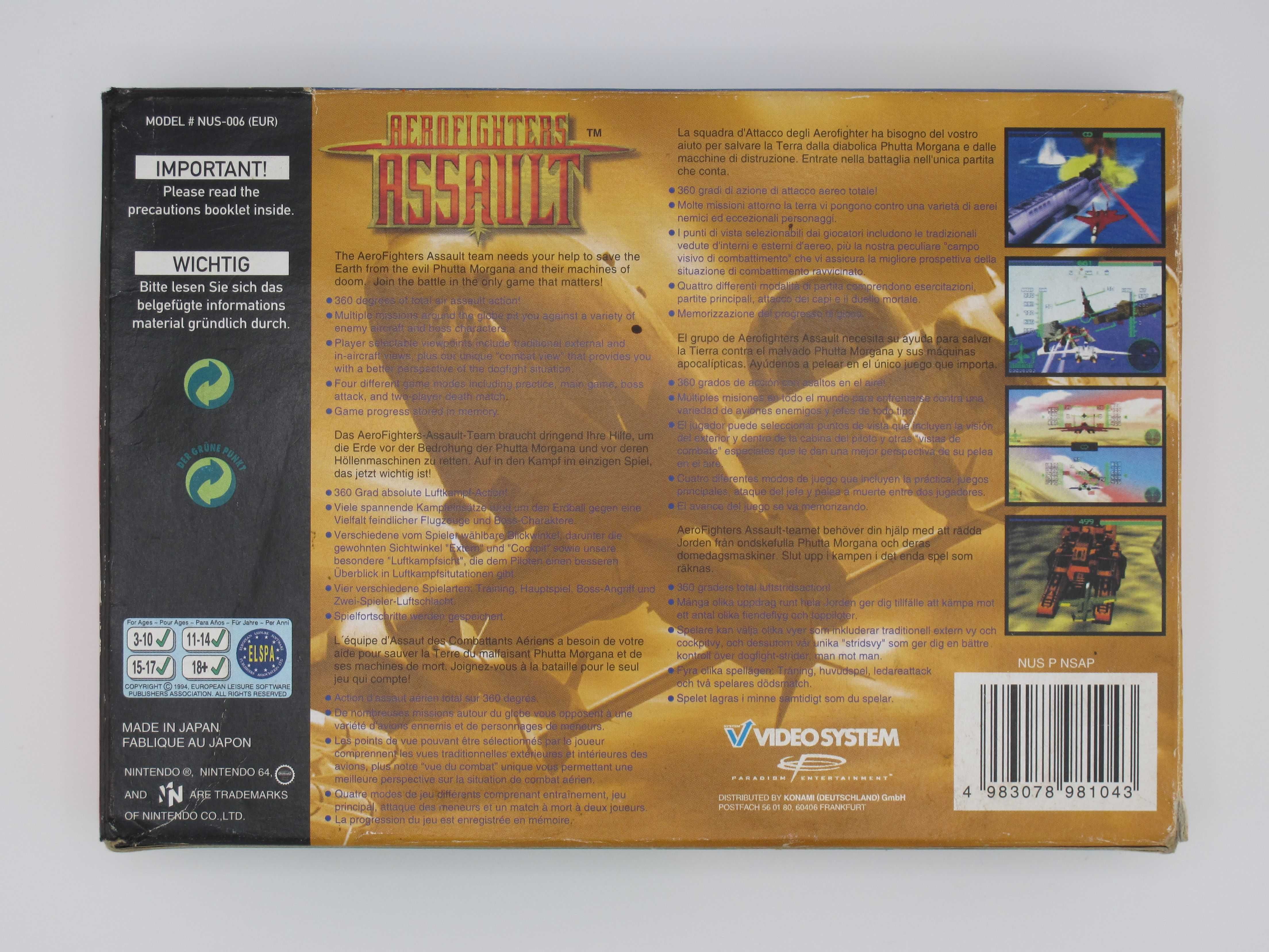 Aero Fighters Assault / (AeroFighters Assault) - N64 / Nintendo 64