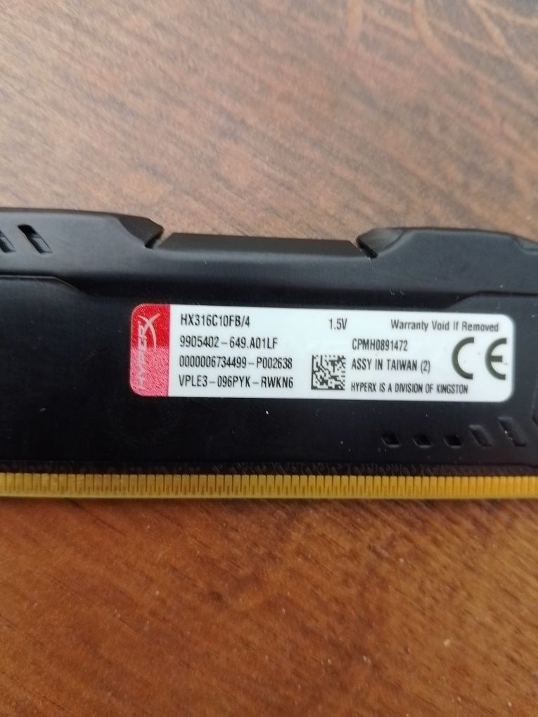DDR3 HyperX Fury 4GB 1600MHz 4Gb, stan bdb, sprawna