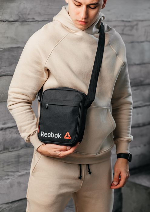 Мужская сумка через плечо Reebok, черная текстильная барсетка рибок