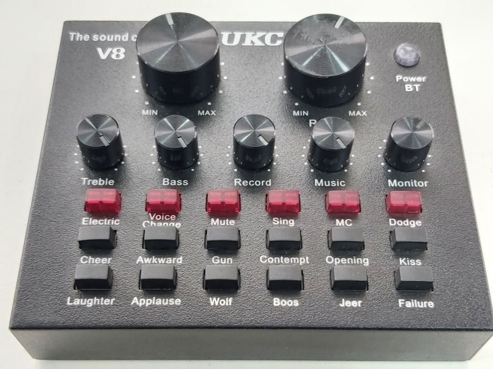 Звукова карта UKC V8 зовнішня з Bluetooth та вбудованими пресетами