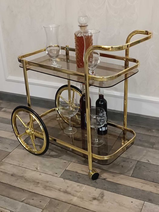 Barek na kółkach, wózek serwisowy, złoty.