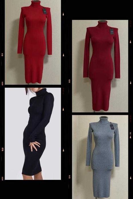 Облягаюча,ефектна сукня-гольф у мікро рубчик, віскоза, вовна,на XXS-M