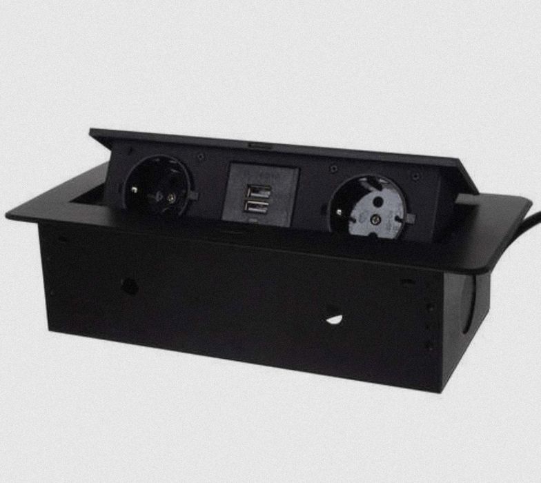 Розетка прихована в стільниці висувна розетка - подвійна з USB вбудова